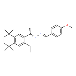 ChemSpider 2D Image | (1E,2E)-1-[1-(3-Ethyl-5,5,8,8-tetramethyl-5,6,7,8-tetrahydro-2-naphthalenyl)ethylidene]-2-(4-methoxybenzylidene)hydrazine | C26H34N2O