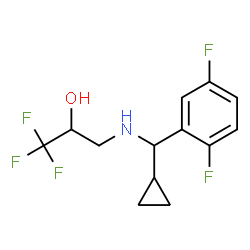 ChemSpider 2D Image | 3-{[Cyclopropyl(2,5-difluorophenyl)methyl]amino}-1,1,1-trifluoro-2-propanol | C13H14F5NO