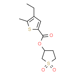 ChemSpider 2D Image | 1,1-Dioxidotetrahydro-3-thiophenyl 4-ethyl-5-methyl-2-thiophenecarboxylate | C12H16O4S2