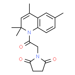 ChemSpider 2D Image | 1-[2-Oxo-2-(2,2,4,6-tetramethyl-1(2H)-quinolinyl)ethyl]-2,5-pyrrolidinedione | C19H22N2O3