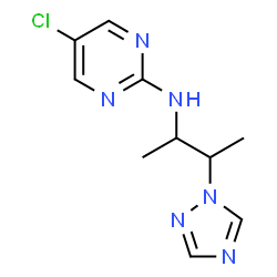 ChemSpider 2D Image | 5-Chloro-N-[3-(1H-1,2,4-triazol-1-yl)-2-butanyl]-2-pyrimidinamine | C10H13ClN6