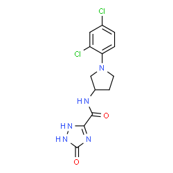 ChemSpider 2D Image | N-[1-(2,4-Dichlorophenyl)-3-pyrrolidinyl]-5-oxo-2,5-dihydro-1H-1,2,4-triazole-3-carboxamide | C13H13Cl2N5O2