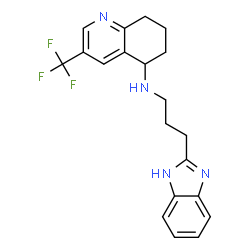 ChemSpider 2D Image | N-[3-(1H-Benzimidazol-2-yl)propyl]-3-(trifluoromethyl)-5,6,7,8-tetrahydro-5-quinolinamine | C20H21F3N4