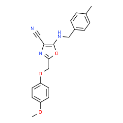ChemSpider 2D Image | 2-(4-Methoxy-phenoxymethyl)-5-(4-methyl-benzylamino)-oxazole-4-carbonitrile | C20H19N3O3