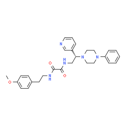 ChemSpider 2D Image | N-[2-(4-Methoxyphenyl)ethyl]-N'-[(2S)-2-(4-phenyl-1-piperazinyl)-2-(3-pyridinyl)ethyl]ethanediamide | C28H33N5O3