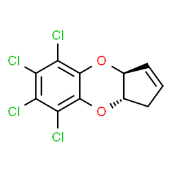 ChemSpider 2D Image | (3aS,9aS)-5,6,7,8-Tetrachloro-3a,9a-dihydro-1H-benzo[b]cyclopenta[e][1,4]dioxine | C11H6Cl4O2