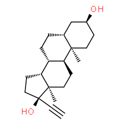ChemSpider 2D Image | (3beta,5beta,10alpha,13alpha,14beta,17alpha)-Pregn-20-yne-3,17-diol | C21H32O2