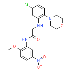 ChemSpider 2D Image | N~2~-[5-Chloro-2-(4-morpholinyl)phenyl]-N-(2-methoxy-5-nitrophenyl)glycinamide | C19H21ClN4O5