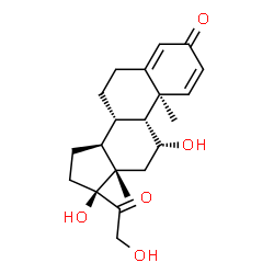 ChemSpider 2D Image | (9beta,10alpha,17alpha)-11,17,21-Trihydroxypregna-1,4-diene-3,20-dione | C21H28O5