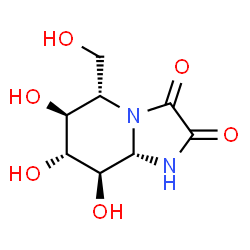 ChemSpider 2D Image | (5S,6S,7R,8R,8aS)-6,7,8-Trihydroxy-5-(hydroxymethyl)hexahydroimidazo[1,2-a]pyridine-2,3-dione | C8H12N2O6