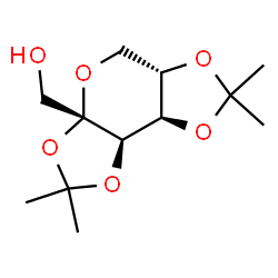 ChemSpider 2D Image | [(3aS,5aS,8aR,8bR)-2,2,7,7-Tetramethyltetrahydro-3aH-bis[1,3]dioxolo[4,5-b:4',5'-d]pyran-3a-yl]methanol (non-preferred name) | C12H20O6