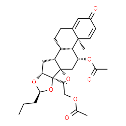 ChemSpider 2D Image | (4aS,4bR,5R,6aR,6bR,8S,9aR,10aR)-6b-(Acetoxyacetyl)-4a,6a-dimethyl-2-oxo-8-propyl-4a,4b,5,6,6a,6b,9a,10,10a,10b,11,12-dodecahydro-2H-naphtho[2',1':4,5]indeno[1,2-d][1,3]dioxol-5-yl acetate | C29H38O8