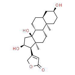 ChemSpider 2D Image | (3beta,5alpha,9beta,10alpha,13alpha,16beta)-3,14,16-Trihydroxycard-20(22)-enolide | C23H34O5
