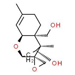 ChemSpider 2D Image | (2alpha,4beta,6beta,11beta)-12,13-Epoxytrichothec-9-ene-4,15-diol | C15H22O4
