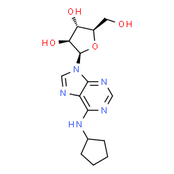 ChemSpider 2D Image | 9-(beta-D-Arabinofuranosyl)-N-cyclopentyl-9H-purin-6-amine | C15H21N5O4