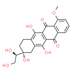 ChemSpider 2D Image | (8R)-8-[(1R)-1,2-Dihydroxyethyl]-6,8,11-trihydroxy-1-methoxy-7,8,9,10-tetrahydro-5,12-tetracenedione | C21H20O8