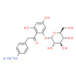 ChemSpider 2D Image | 2-[(4-Azidophenyl)acetyl]-3,5-dihydroxyphenyl alpha-L-glucopyranoside | C20H21N3O9