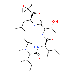 ChemSpider 2D Image | N-Acetyl-N-methyl-L-isoleucyl-D-alloisoleucyl-N-{(2S)-4-methyl-1-[(2R)-2-methyl-2-oxiranyl]-1-oxo-2-pentanyl}-L-threoninamide | C28H50N4O7
