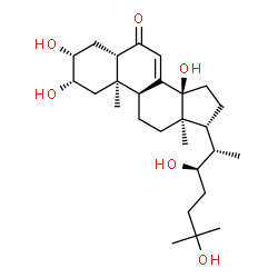 ChemSpider 2D Image | (2beta,3beta,5beta,9beta,22R)-2,3,14,22,25-Pentahydroxycholest-7-en-6-one | C27H44O6