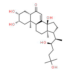 ChemSpider 2D Image | (2alpha,3alpha,5alpha,20R,22R)-2,3,14,22,25-Pentahydroxycholest-7-en-6-one | C27H44O6