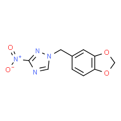 ChemSpider 2D Image | 1-(1,3-Benzodioxol-5-ylmethyl)-3-nitro-1H-1,2,4-triazole | C10H8N4O4