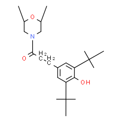 ChemSpider 2D Image | 1-[(2R,6R)-2,6-Dimethyl-4-morpholinyl]-3-[4-hydroxy-3,5-bis(2-methyl-2-propanyl)phenyl]-1-propanone | C23H37NO3