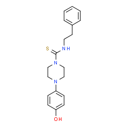 ChemSpider 2D Image | 4-(4-Hydroxyphenyl)-N-(2-phenylethyl)-1-piperazinecarbothioamide | C19H23N3OS