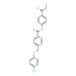 ChemSpider 2D Image | 4-Propionylphenyl 4-{[(4-chlorophenyl)sulfanyl]methyl}benzoate | C23H19ClO3S