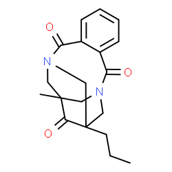 ChemSpider 2D Image | 1-Methyl-14-propyl-3,12-diazatetracyclo[10.3.1.1~3,14~.0~5,10~]heptadeca-5,7,9-triene-4,11,15-trione | C19H22N2O3