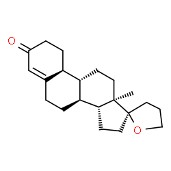 ChemSpider 2D Image | (8S,9R,10S,13R,14R,17R)-13-Methyl-1,4',5',6,7,8,9,10,11,12,13,14,15,16-tetradecahydro-3'H-spiro[cyclopenta[a]phenanthrene-17,2'-furan]-3(2H)-one | C21H30O2