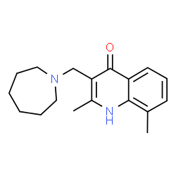 ChemSpider 2D Image | 3-(Azepan-1-ylmethyl)-2,8-dimethylquinolin-4-ol | C18H24N2O
