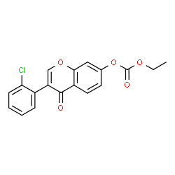ChemSpider 2D Image | 3-(2-Chlorophenyl)-4-oxo-4H-chromen-7-yl ethyl carbonate | C18H13ClO5
