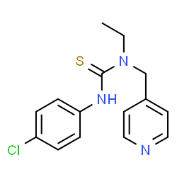 ChemSpider 2D Image | 3-(4-Chlorophenyl)-1-ethyl-1-(4-pyridinylmethyl)thiourea | C15H16ClN3S