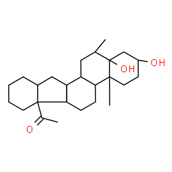 ChemSpider 2D Image | 1-[(2R,4aR,4bR,6aR,6bR,10aR,11aR,11bR,13S,13aR)-2,13a-Dihydroxy-4a,6a,13-trimethylicosahydro-6bH-indeno[2,1-a]phenanthren-6b-yl]ethanone | C26H42O3