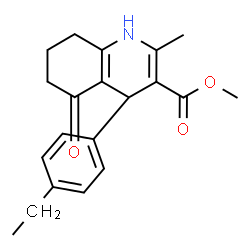 ChemSpider 2D Image | Methyl (4S)-4-(4-ethylphenyl)-2-methyl-5-oxo-1,4,5,6,7,8-hexahydro-3-quinolinecarboxylate | C20H23NO3