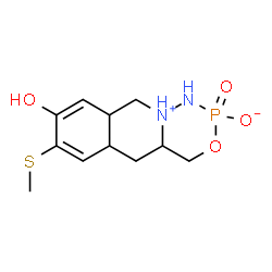 ChemSpider 2D Image | (4aS,5aS,9aS,11R)-8-Hydroxy-7-(methylsulfanyl)-1,2,4,4a,5,5a,9a,10-octahydro[1,3,4,2]oxadiazaphosphinino[4,5-b]isoquinolin-11-ium-2-olate 2-oxide | C11H17N2O4PS