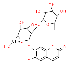 ChemSpider 2D Image | 6-Methoxy-2-oxo-2H-chromen-7-yl 2-O-(6-deoxy-alpha-L-allopyranosyl)-beta-L-talopyranoside | C22H28O13
