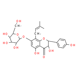 ChemSpider 2D Image | (2R,3R)-3,5-Dihydroxy-2-(4-hydroxyphenyl)-8-(3-methyl-2-buten-1-yl)-4-oxo-3,4-dihydro-2H-chromen-7-yl beta-L-talopyranoside | C26H30O11
