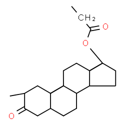 ChemSpider 2D Image | (2beta,5beta,8alpha,9beta,10alpha,13alpha,17alpha)-2-Methyl-3-oxoandrostan-17-yl propionate | C23H36O3