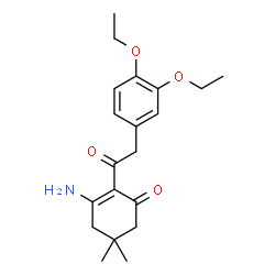 ChemSpider 2D Image | 3-Amino-2-[(3,4-diethoxyphenyl)acetyl]-5,5-dimethyl-2-cyclohexen-1-one | C20H27NO4