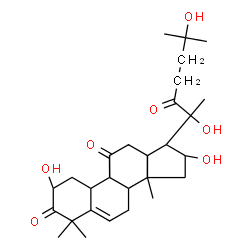 ChemSpider 2D Image | (2S,4S,8beta,9beta,13alpha,16beta)-2,16,20,25-Tetrahydroxy-9,10,14-trimethyl-4,9-cyclo-9,10-secocholest-5-ene-1,11,22-trione | C30H46O7