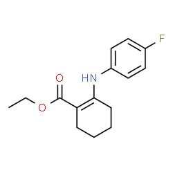 ChemSpider 2D Image | Ethyl 2-[(4-fluorophenyl)amino]-1-cyclohexene-1-carboxylate | C15H18FNO2