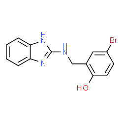 ChemSpider 2D Image | 2-[(1H-Benzimidazol-2-ylamino)methyl]-4-bromophenol | C14H12BrN3O