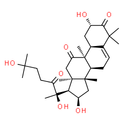 ChemSpider 2D Image | (2S,4S,9alpha,16beta,17alpha)-2,16,20,25-Tetrahydroxy-9,10,14-trimethyl-4,9-cyclo-9,10-secocholest-5-ene-1,11,22-trione | C30H46O7