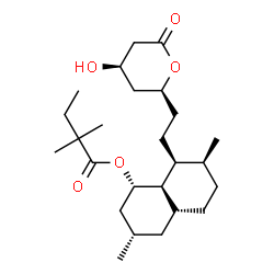 ChemSpider 2D Image | (1S,3S,4aR,7S,8S,8aR)-8-{2-[(2S,4R)-4-Hydroxy-6-oxotetrahydro-2H-pyran-2-yl]ethyl}-3,7-dimethyldecahydro-1-naphthalenyl 2,2-dimethylbutanoate | C25H42O5