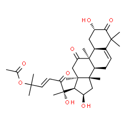 ChemSpider 2D Image | (2S,4S,9beta,16alpha,17alpha,23E)-2,16,20-Trihydroxy-9,10,14-trimethyl-1,11,22-trioxo-4,9-cyclo-9,10-secocholesta-5,23-dien-25-yl acetate | C32H46O8