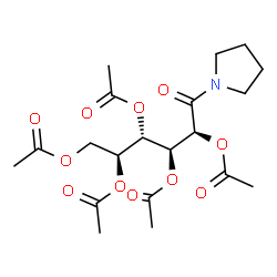 ChemSpider 2D Image | (2S,3S,4S,5S)-6-Oxo-6-(1-pyrrolidinyl)-1,2,3,4,5-hexanepentayl pentaacetate (non-preferred name) | C20H29NO11