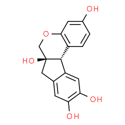 ChemSpider 2D Image | (6aR,11bS)-7,11b-Dihydroindeno[2,1-c]chromene-3,6a,9,10(6H)-tetrol | C16H14O5