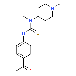 ChemSpider 2D Image | 3-(4-Acetylphenyl)-1-methyl-1-(1-methyl-4-piperidinyl)thiourea | C16H23N3OS