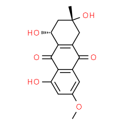 ChemSpider 2D Image | (1R,3R)-1,3,8-Trihydroxy-6-methoxy-3-methyl-1,2,3,4-tetrahydro-9,10-anthracenedione | C16H16O6